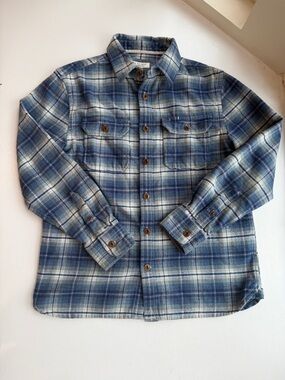 Ace Rivington Men’s Utility Flannel Shirt in Storm Blue Small